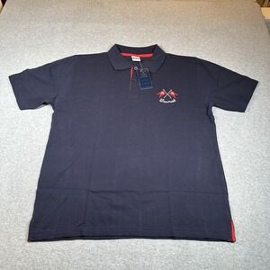 Vintage Danmark Shirt Mens XL Polo Denmark Flags Cotton‎ History NOS NWT